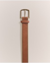 Trenery - Roan Leather Canvas Belt in Dark Camel