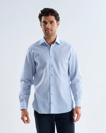 3 Wise Men - 3 Wise Men Cavell Linen Print Shirt