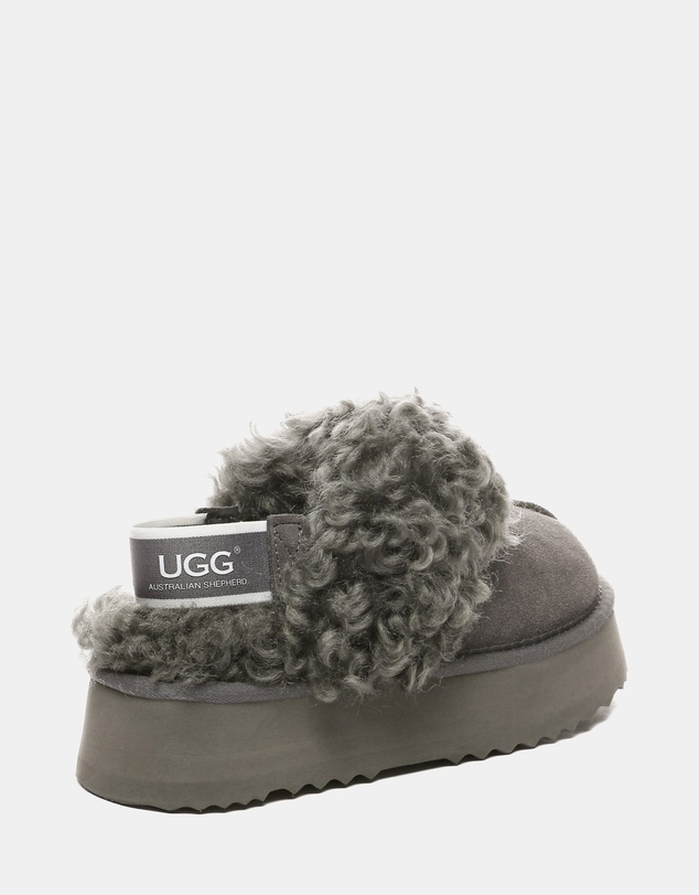 EVERAU - Australian Shepherd Ugg Waffle Curly Platform Cow Suede Upper House Shoes