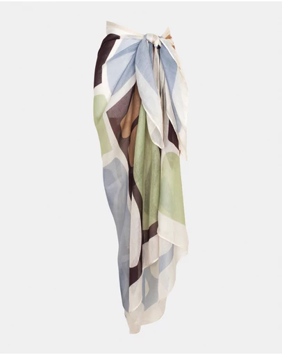 Morgan & Taylor - Aquata Beach Sarong in Blue