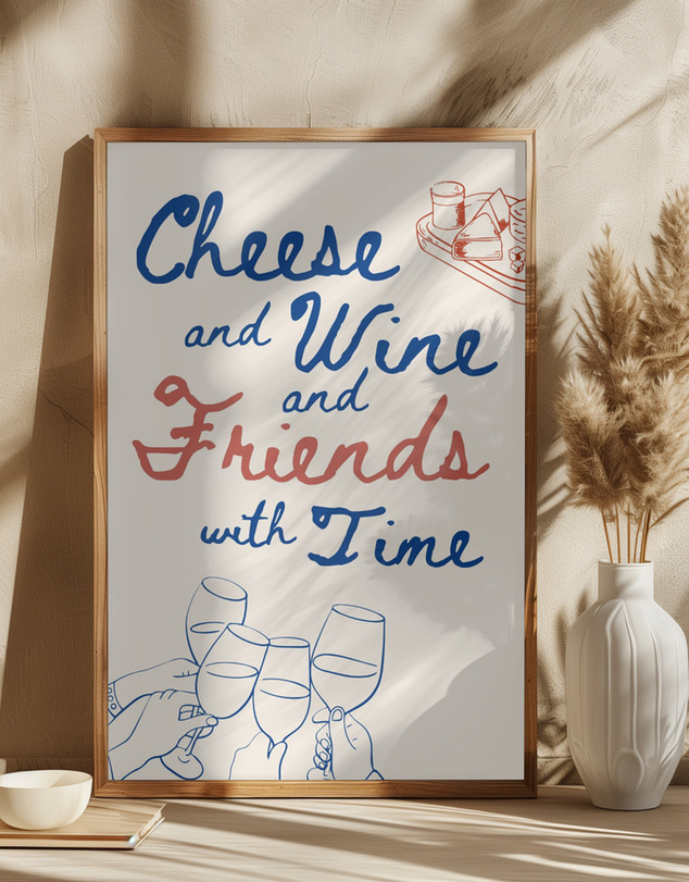 Olive et Oriel - Cheese And Wine... by Ohkimiko Art Print