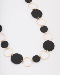 Lovisa - Black Matte Station Disc Necklace