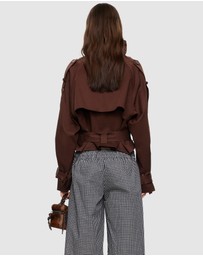 Lioness - Blanc Cropped Trench Coat