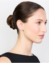 Lovisa - Gold Plated Cubic Zirconia Flower Chain Drop Earrings