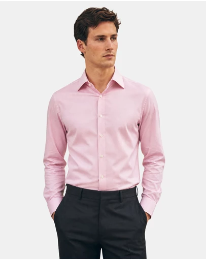 Henry Bucks - HENRY SARTORIAL Bamboo Easy Care Shirt PINK