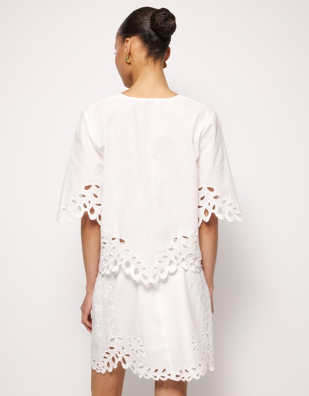 AERE - Adria Broderie Tie Front Top