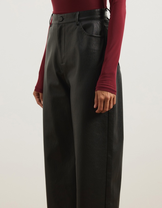 Atmos&Here - Laura Leather Look Straight Leg Pants