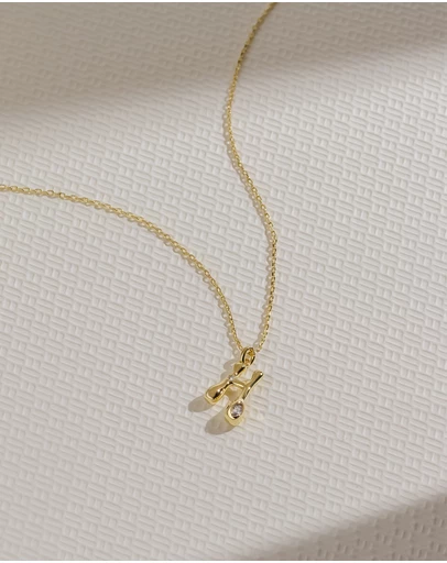 Wanderlust + Co - Alphabet Bubble Pendant Necklace - Letter H