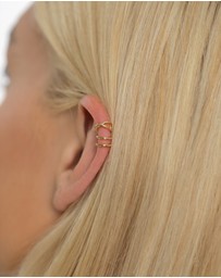 Elli Jewelry - Earrings Ear Cuff Geo Basic Minimalist 925 Sterling Silver Gold Plated