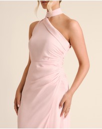 Six Stories - One Shoulder Neck Tie Chiffon Bridesmaid Dress