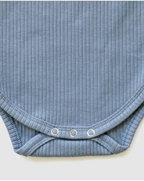 WITH LOVE FOR KIDS - BASICS Wide Ribbed Short Sleeve Onesie - Babies