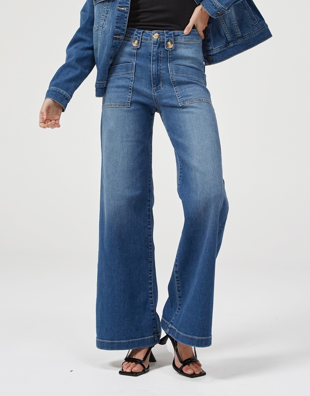 DRICOPER DENIM - Piper Pacific Blue Wide Leg Trousers