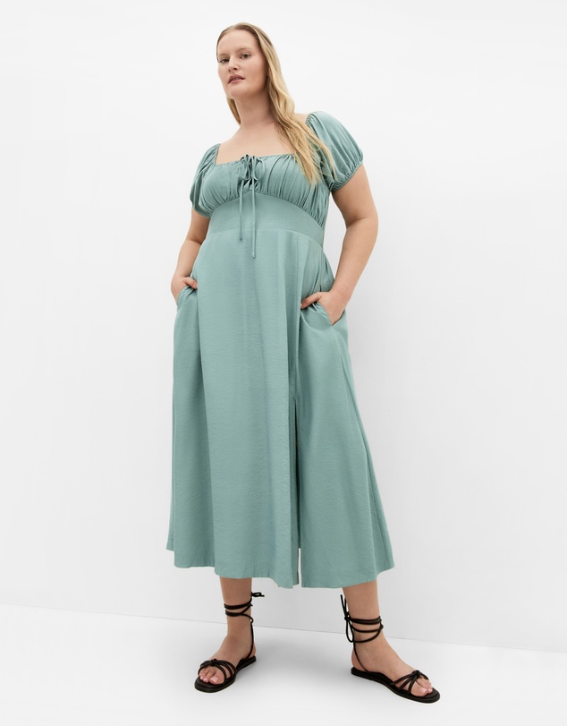 City Chic - Plus size Abbigail Split Maxi Dress - soft sage