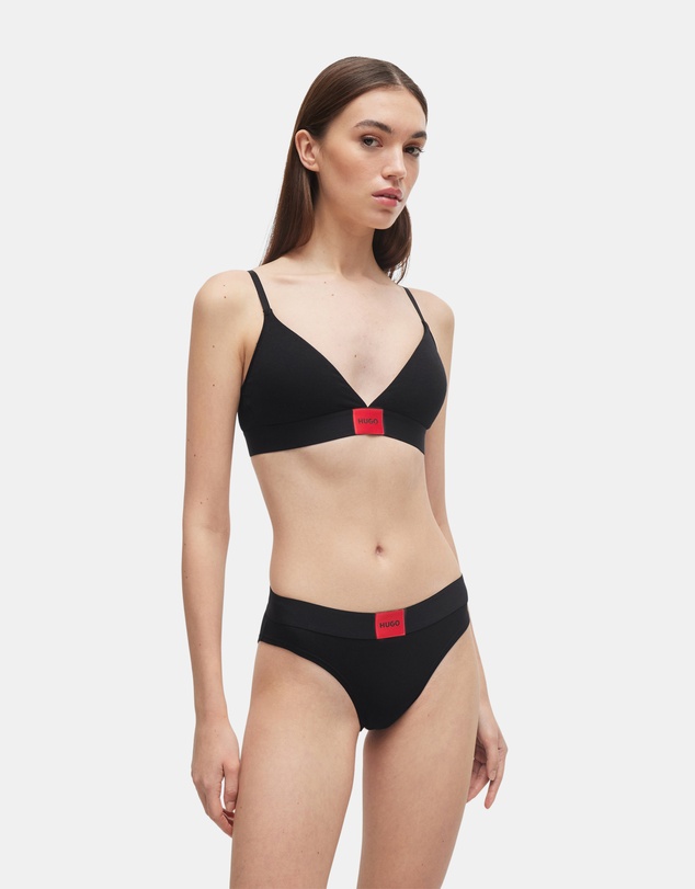 HUGO - Stretch-cotton regular-rise briefs with logo label