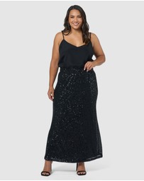 Pink Dusk by Curve Project - Seducer Sequin Maxi Skirt