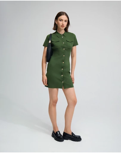 Oxford - Olive Knitted Mini Dress