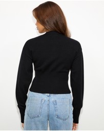 Dazie - Mira Cinched Waist Button Up Cardigan