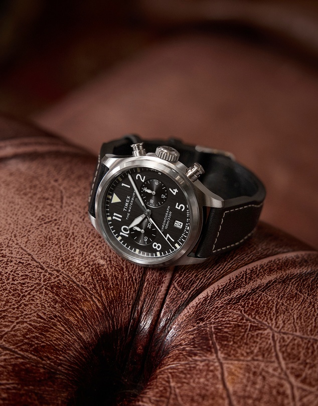 TIMEX - Waterbury Ace Chronograph 41mm Leather Strap Watch