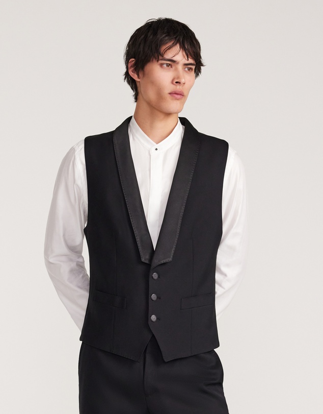 Calibre - Satin Lapel Waistcoat Black