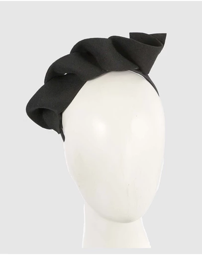 Max Alexander - Felt Black Spiral Fascinator