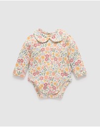 Purebaby - Wild Flower Collar Bodysuit -Kids-Babies