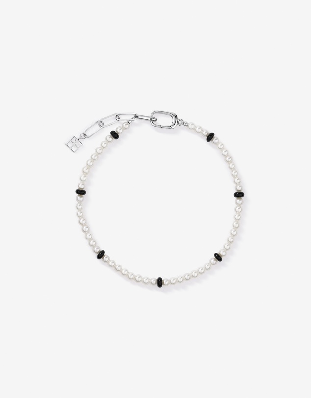 Michael Hill - Cultured Freshwater Pearl & Onyx Bracelet in Sterling Silver