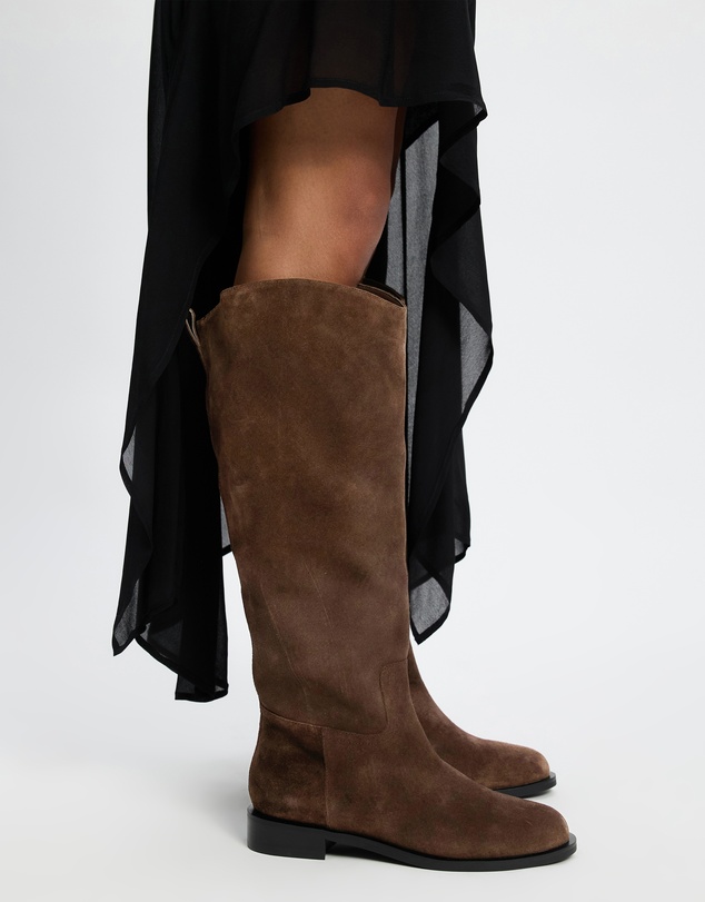 AERE - Knee High Suede Riding Boots