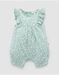 Purebaby - Ruffle Shortie Growsuit -Kids-Babies