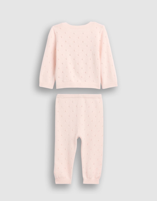 GAP - LS Floral Pointelle Cardi Sweat Pants Set - Babies