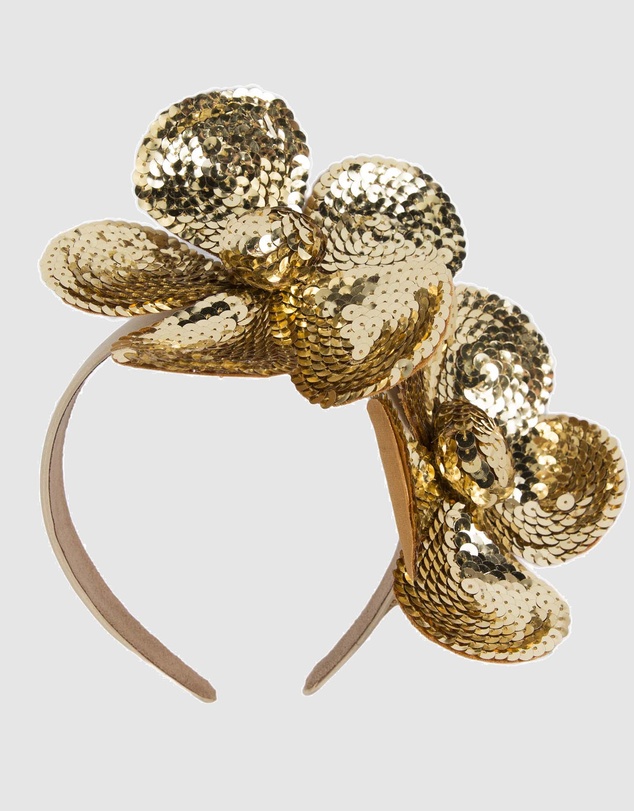 Max Alexander - Shiny Gold Flower Fascinator