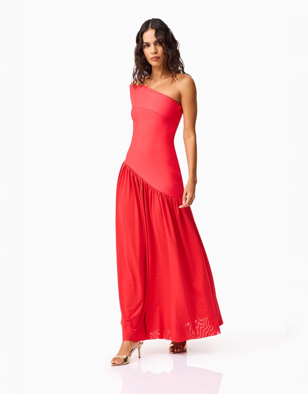 Elliatt - Jesselle Asymmetrical Gown in Coral