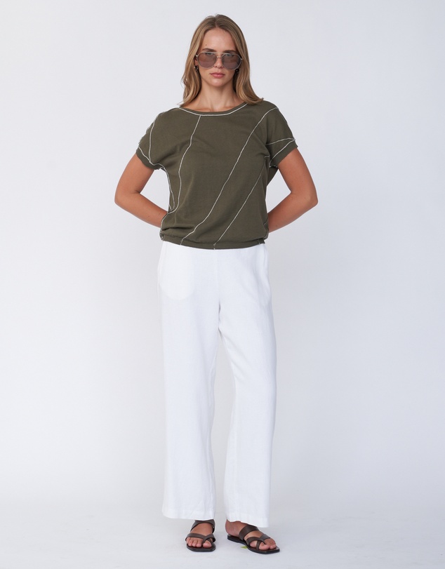 Amelius - Fern Contrast Detail Short Sleeve Knit