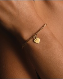 Von Treskow - Curb bracelet with VT flat heart