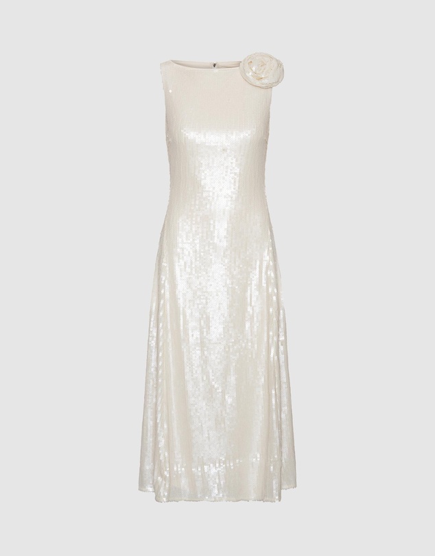 ROTATE - Sequins Midi Flared Dress