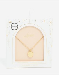 Lovisa - Waterproof Gold Plated Stainless Steel Oval Engravable Pendant Necklace