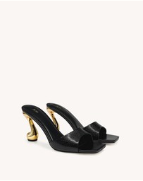 JW PEI - Hannah Faux Snakeskin Heel Mules