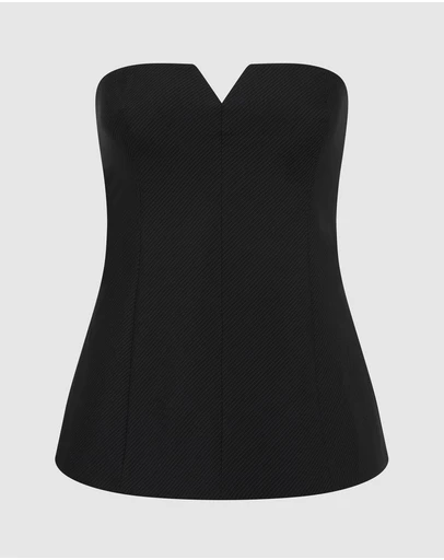 St. Agni - Wool Pinstripe Strapless Bodice