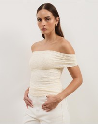 Atmos&Here - Eliza Lace Off Shoulder Top