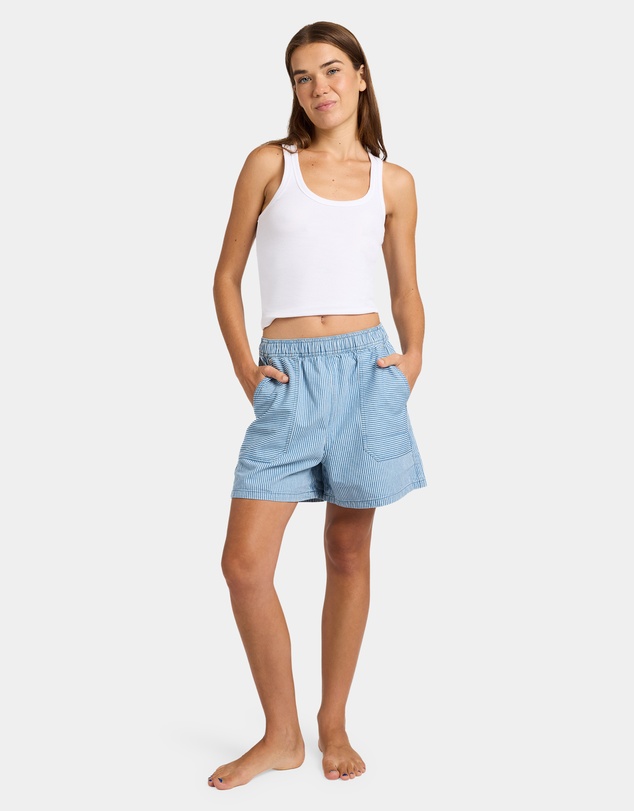 Roxy - Womens Stay Wavy Mid Denim Shorts