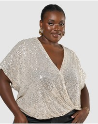 Pink Dusk by Curve Project - Flashy Sequin Top