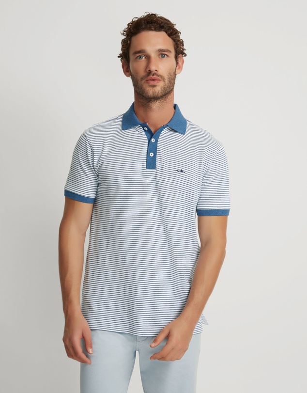 Oxford - Mack Striped Organic Cotton Polo