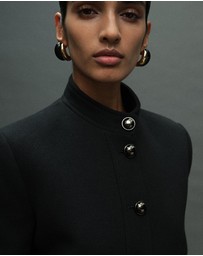 M.N.G - Jacket With Jewel-Button Strip Collar