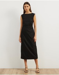 Atmos&Here - Gaia Cotton Gathered Waist Midi Dress
