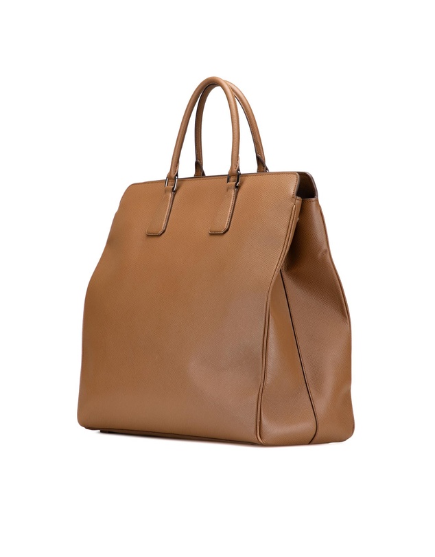 Prada - Pre-Loved Saffiano Lux Double Handle Shopping Tote