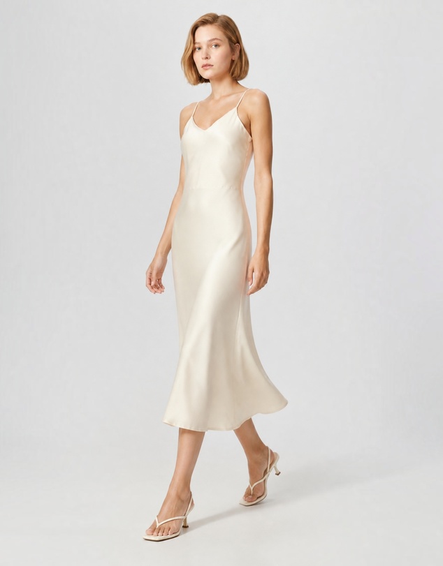 Mossée - Willow V Neck Silk Dress