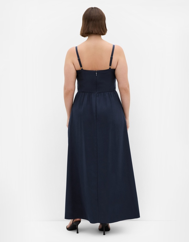City Chic - Plus size Catalina Ruffle Maxi Dress - navy