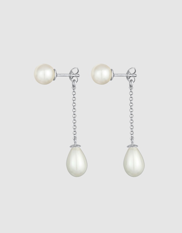 Elli Jewelry - Earrings Earjacket Drop Trend with shell core pearls in 925 sterling silver