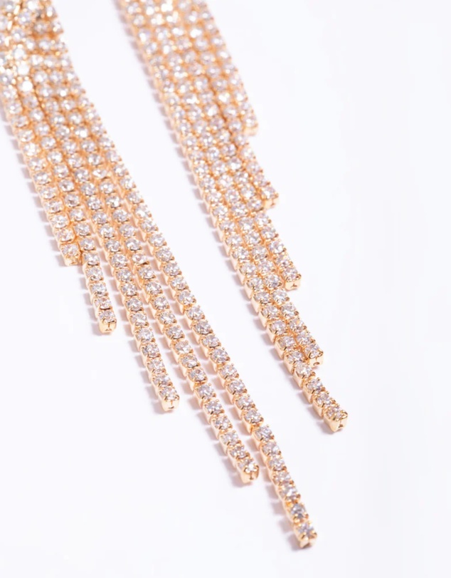 Lovisa - Cubic Zirconia Strand Twist Drop Earrings