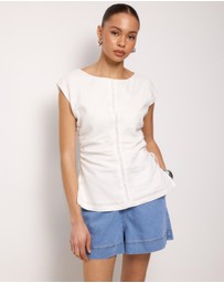 AERE - Aria Linen Trim Detail Top
