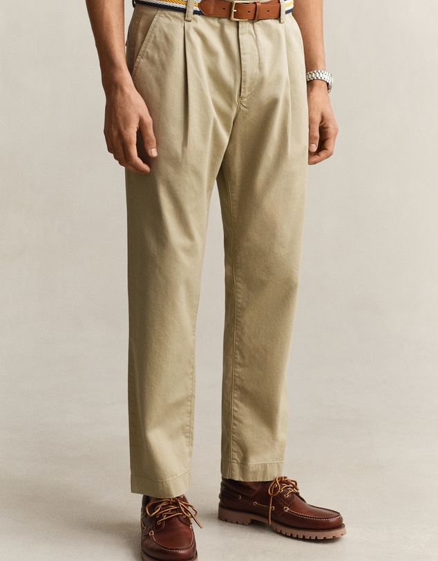 Gant - Pleated Cotton Twill Chinos